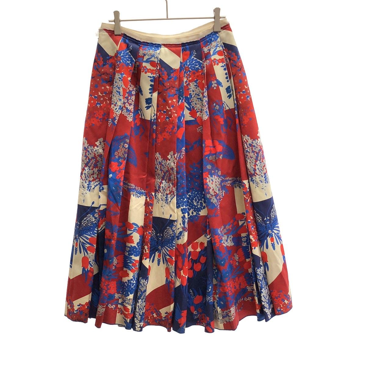 Gucci Cruise Botanical Satin Pleated Skirt Mix 40 — view 2