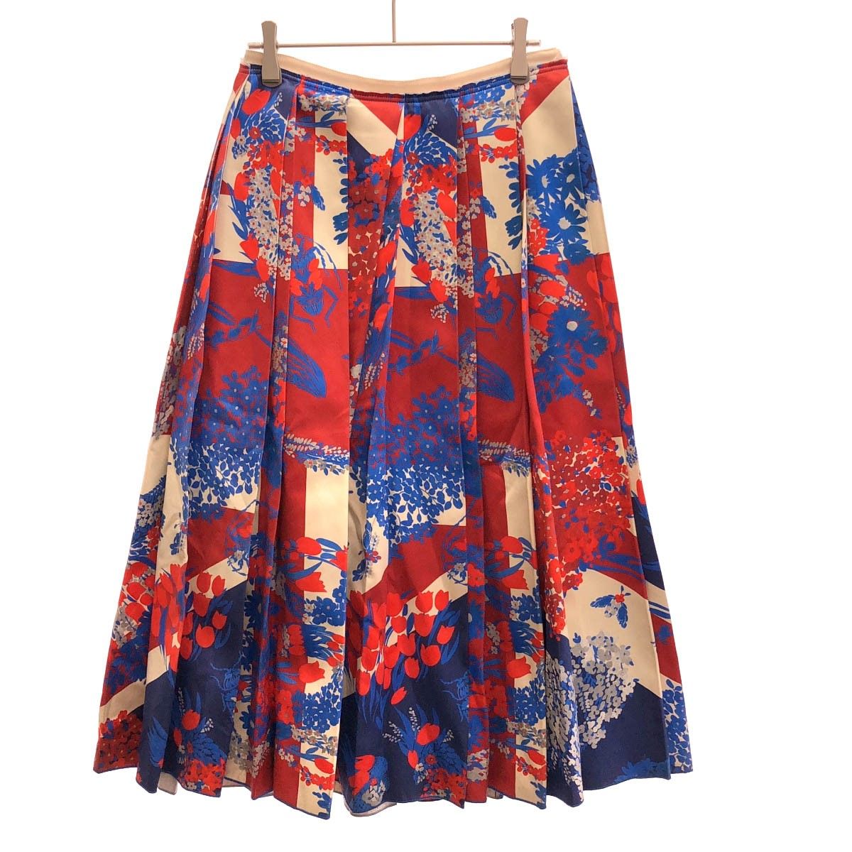 Gucci Cruise Botanical Satin Pleated Skirt Mix 40