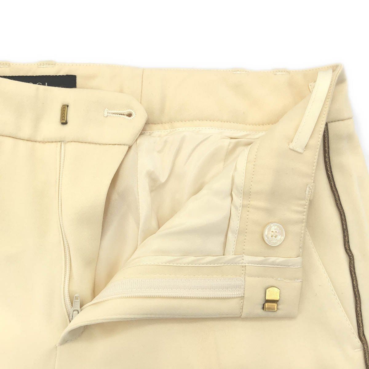 Gucci Side Line Tuxedo Pants Ivory 36 — view 4