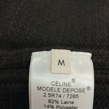Celine Cardigan M Dark Brown Long Sleeve Big Silhouette — view 6