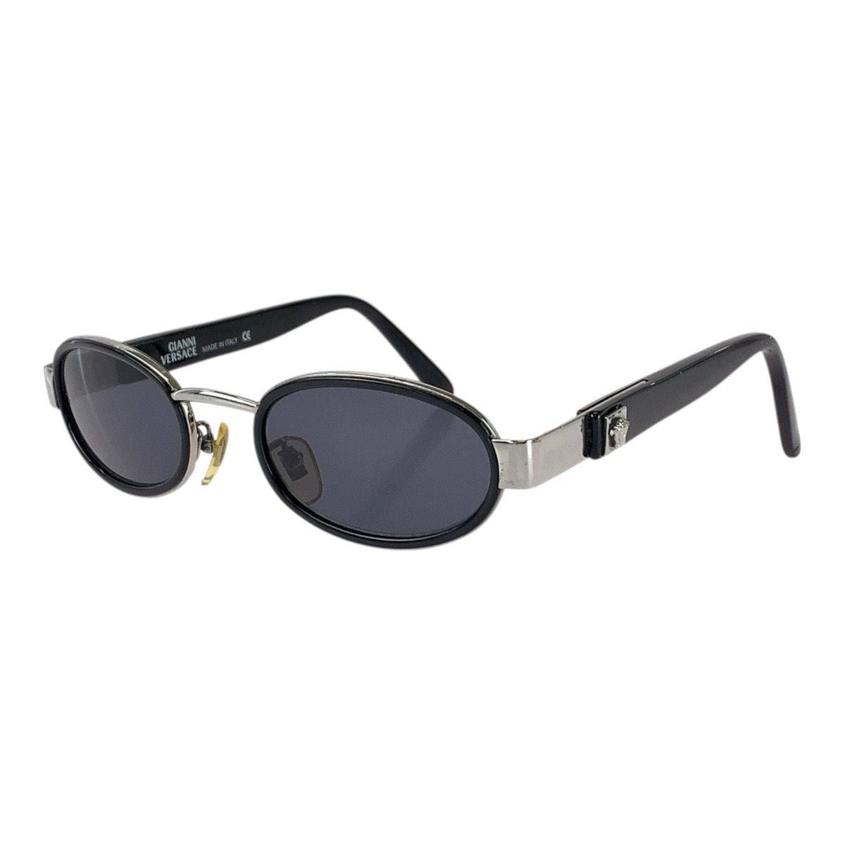 Loewe Vintage Medusa Black Silver Acetate Metal Mod Sunglasses Eyewear