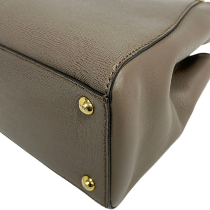 Fendi Tote Petit Toujours Dark Brown Gold Leather — view 6