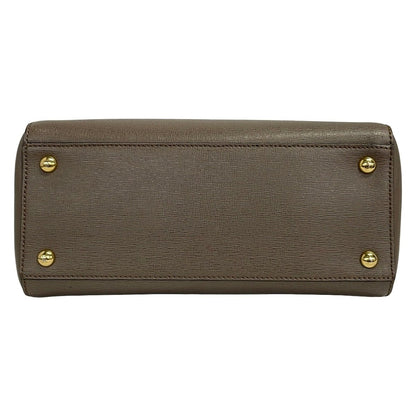 Fendi Tote Petit Toujours Dark Brown Gold Leather — view 5