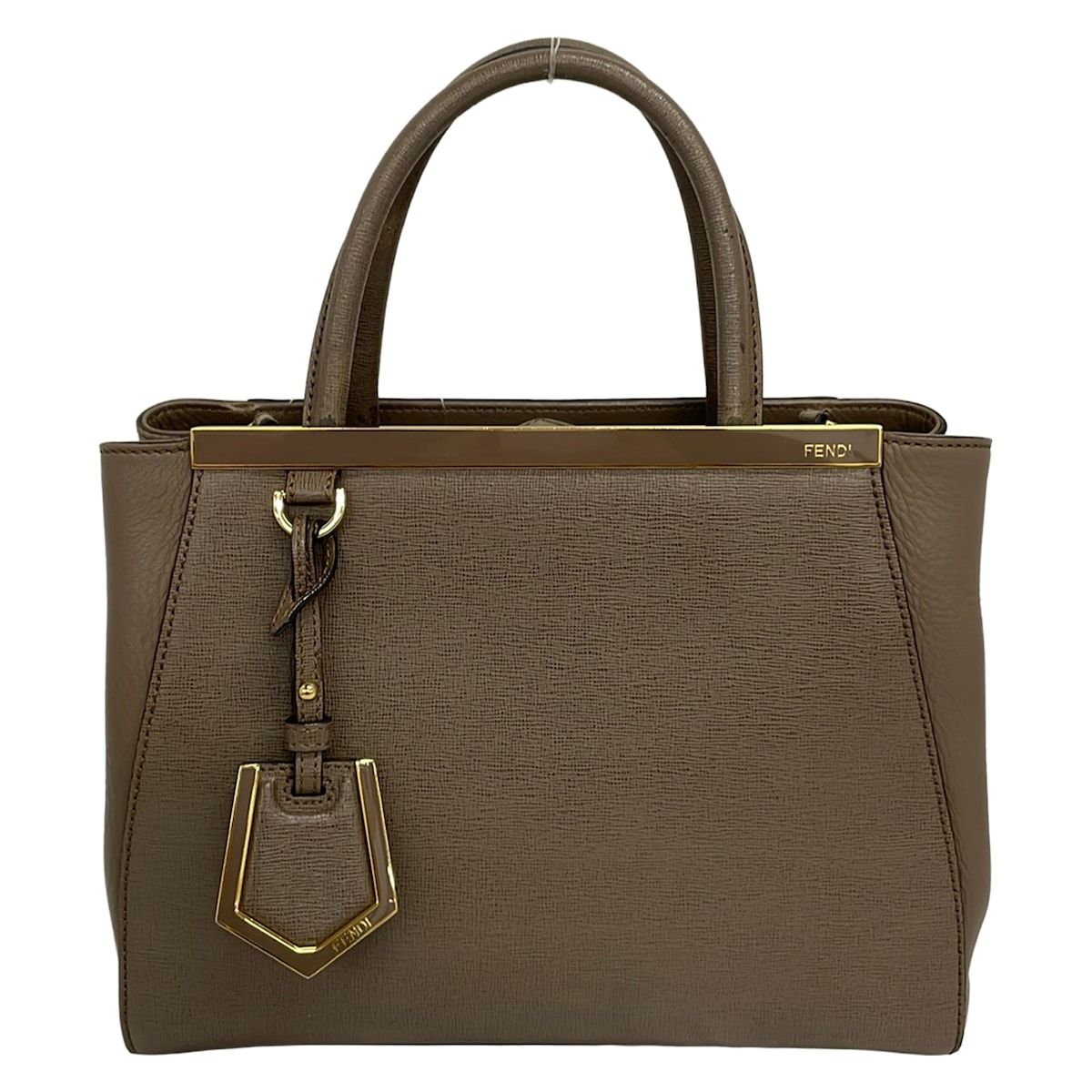 Fendi Tote Petit Toujours Dark Brown Gold Leather