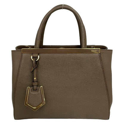 Fendi Tote Petit Toujours Dark Brown Gold Leather