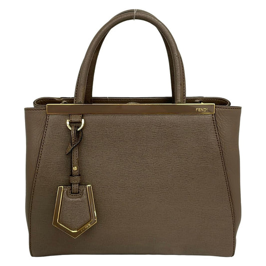 Fendi Tote Petit Toujours Dark Brown Gold Leather
