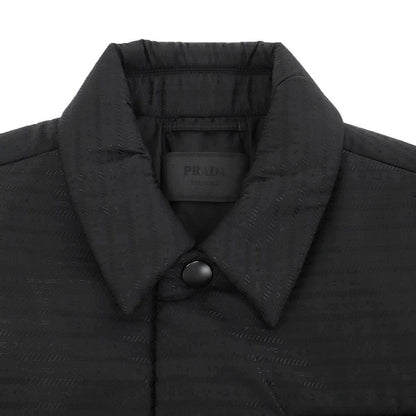 Prada Re-Nylon Patted Shirt Jacket Black — view 4