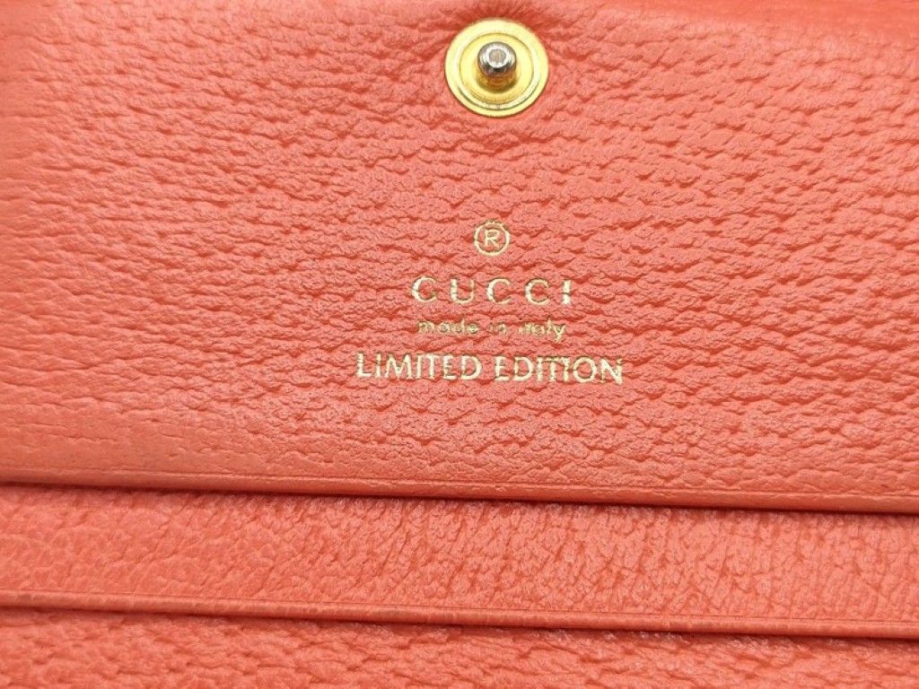 Gucci Bi Foldwallet GG Marmont Flora Multicolor Canvas Leather Limited Edition — view 9