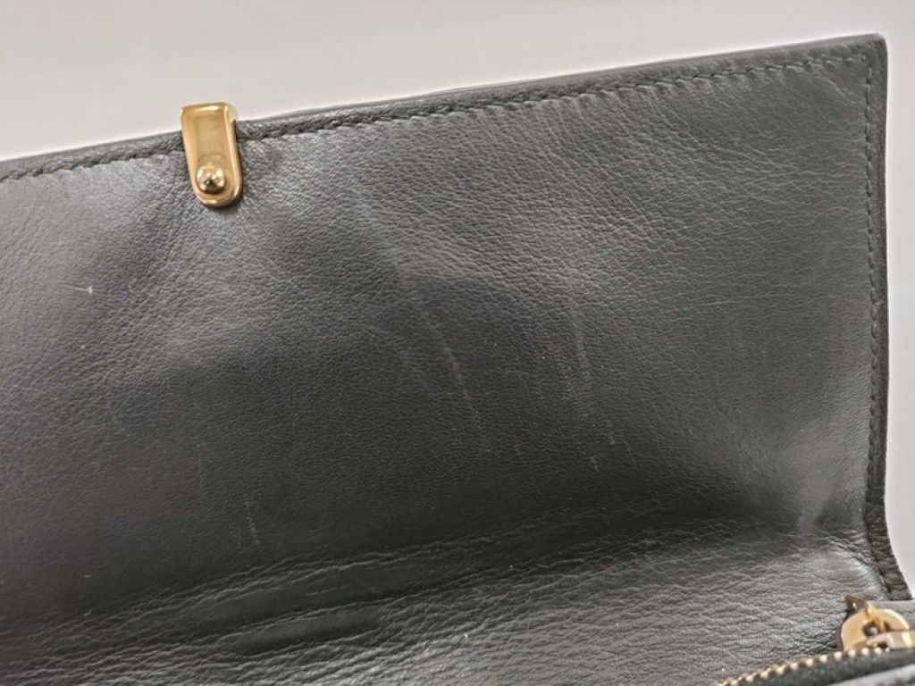 Saint Laurent Wallet Line Brown Leather Bifold Gold — view 8