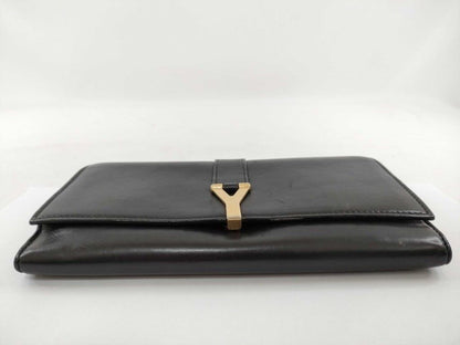 Saint Laurent Wallet Line Brown Leather Bifold Gold — view 3