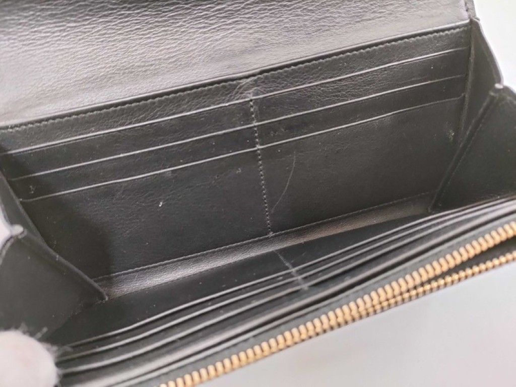 Saint Laurent Wallet Line Brown Leather Bifold Gold — view 7