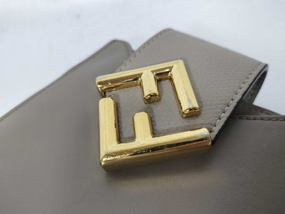 Fendi Shoulder Bag FF Diamond Phonepouch Gray Ju Type Leather Smartphoneshoulder — view 8