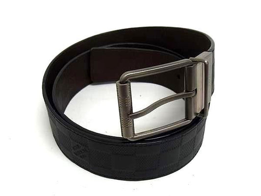 Louis Vuitton Belt Damier Infini Ceinture 40 Black Brown Leather Reversible