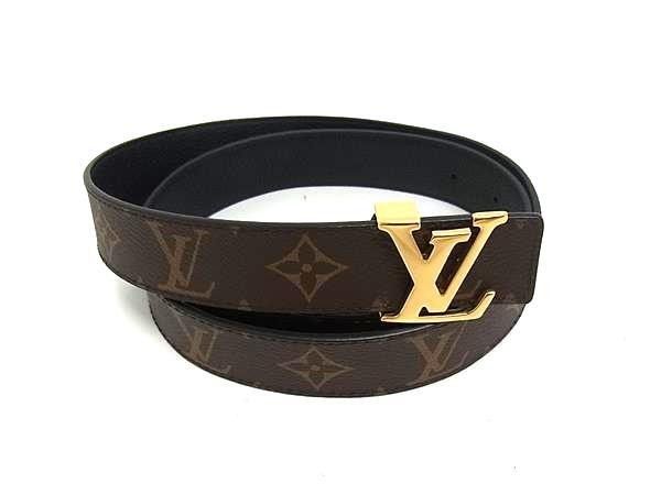 Louis Vuitton Belt Ceinture LV Initial 30 Brown Black Leather Reversible