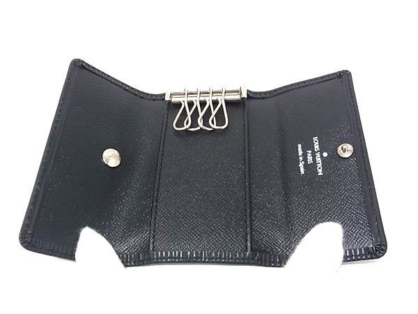 Louis Vuitton Key Case Epi Multicles 4 Black Leather Quadruple Strand Silver — view 3