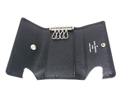 Louis Vuitton Key Case Epi Multicles 4 Black Leather Quadruple Strand Silver — view 3