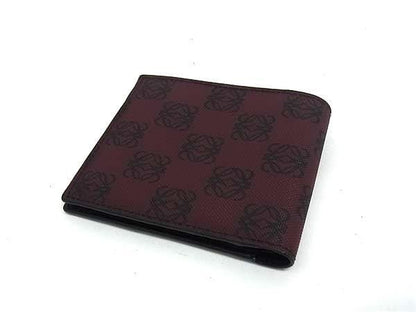 Loewe Bifold Wallet Anagram Coin Bordeaux Black Leather — view 2