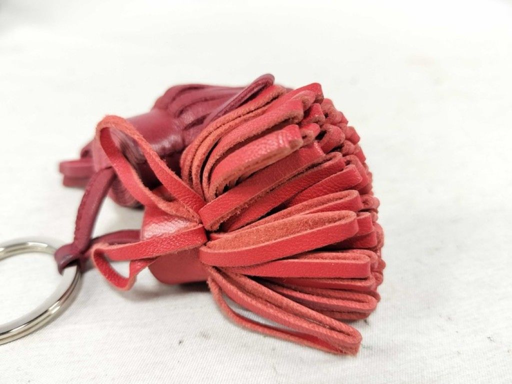 Hermes Key Holder Carmen Unodos Red Leather Silver — view 7