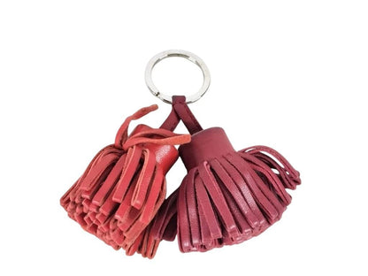 Hermes Key Holder Carmen Unodos Red Leather Silver