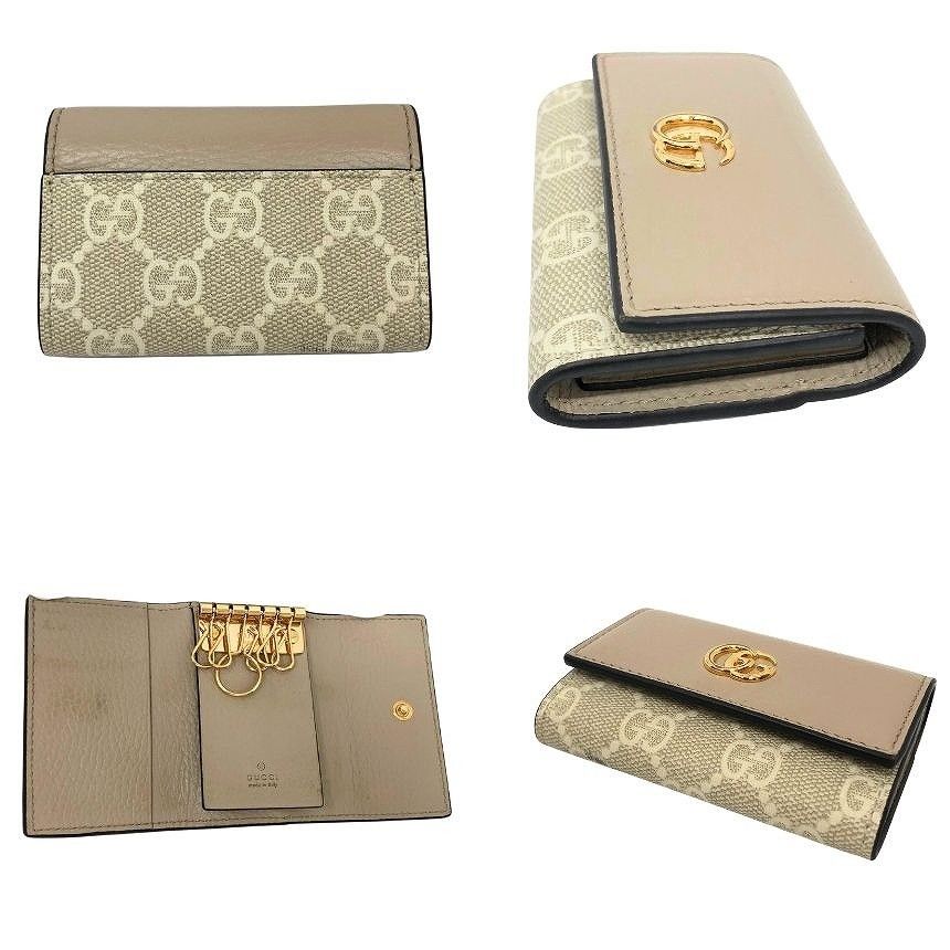 Gucci GG Marmont Key Case Beige Key Holder — view 2