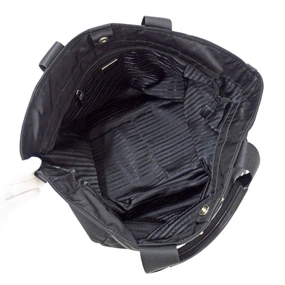 Prada Tote Shoulder Bag 2-Way Nylon Black Logo — view 5