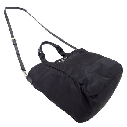 Prada Tote Shoulder Bag 2-Way Nylon Black Logo — view 4