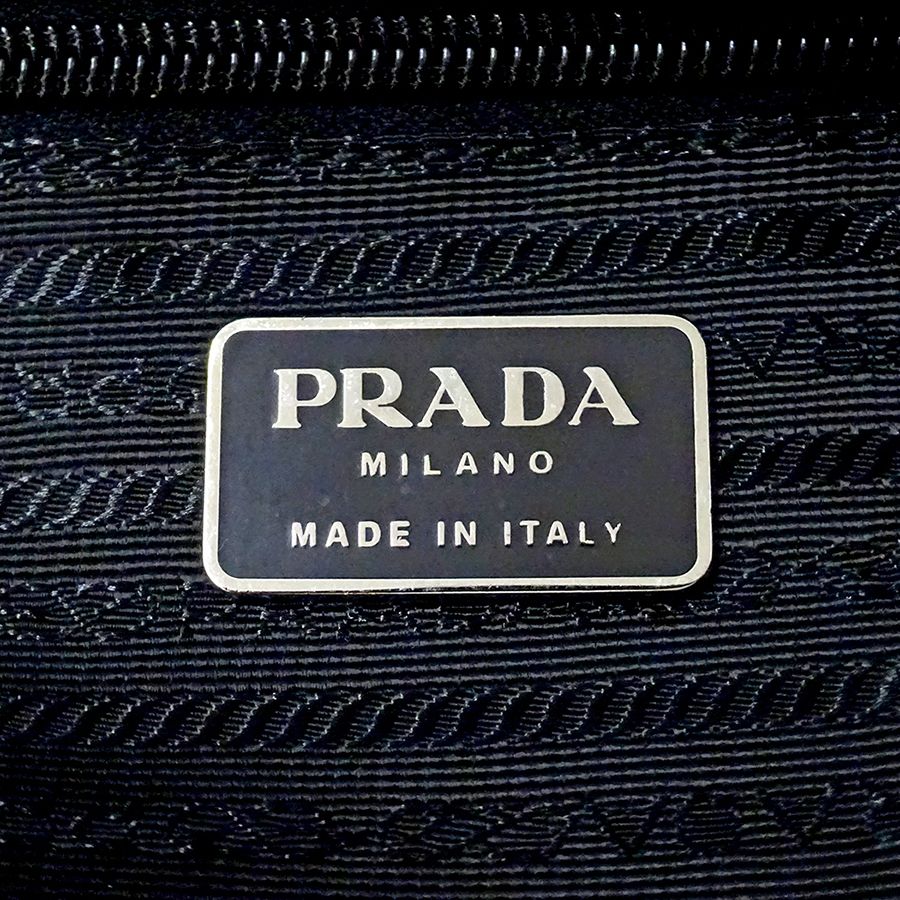 Prada Tote Shoulder Bag 2-Way Nylon Black Logo — view 6