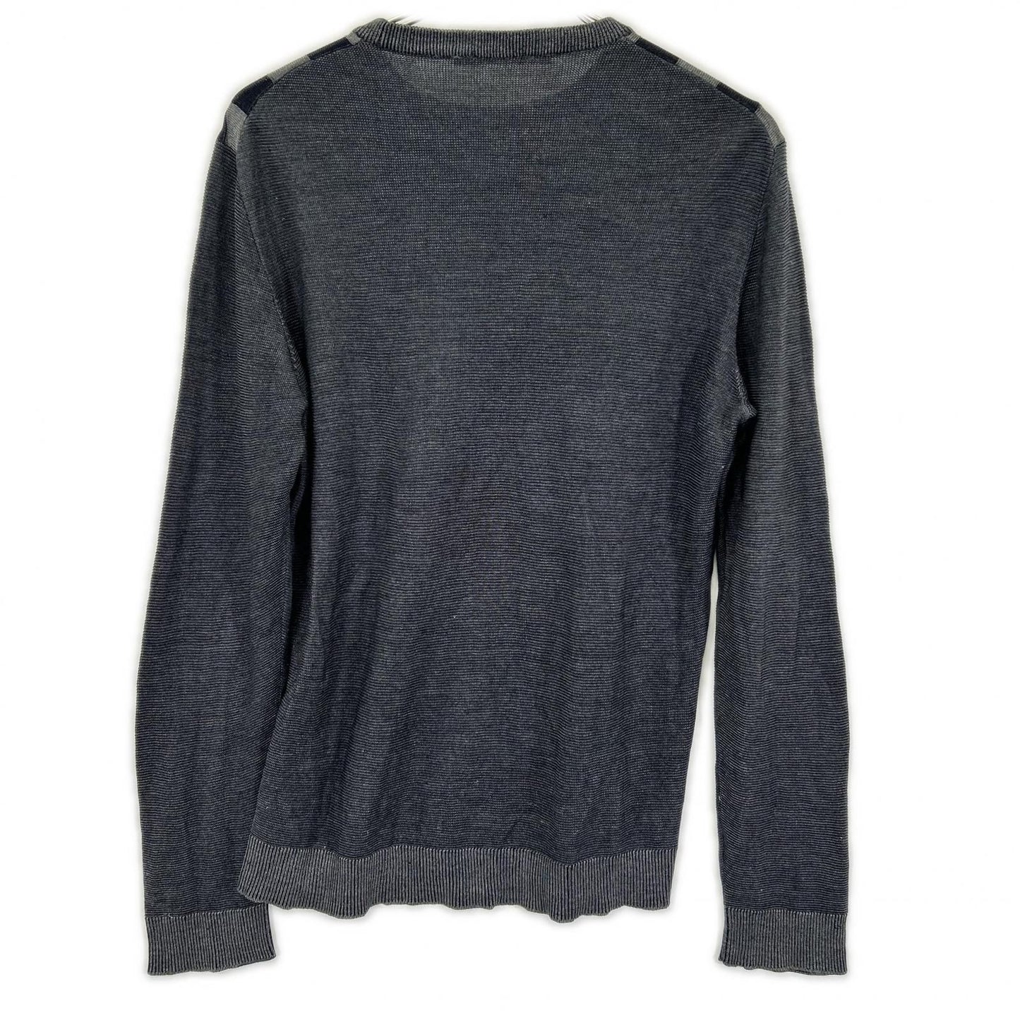 Louis Vuitton Charcoal Damier Pattern Crew Neck Long Sleeve Knit Sweater — view 2