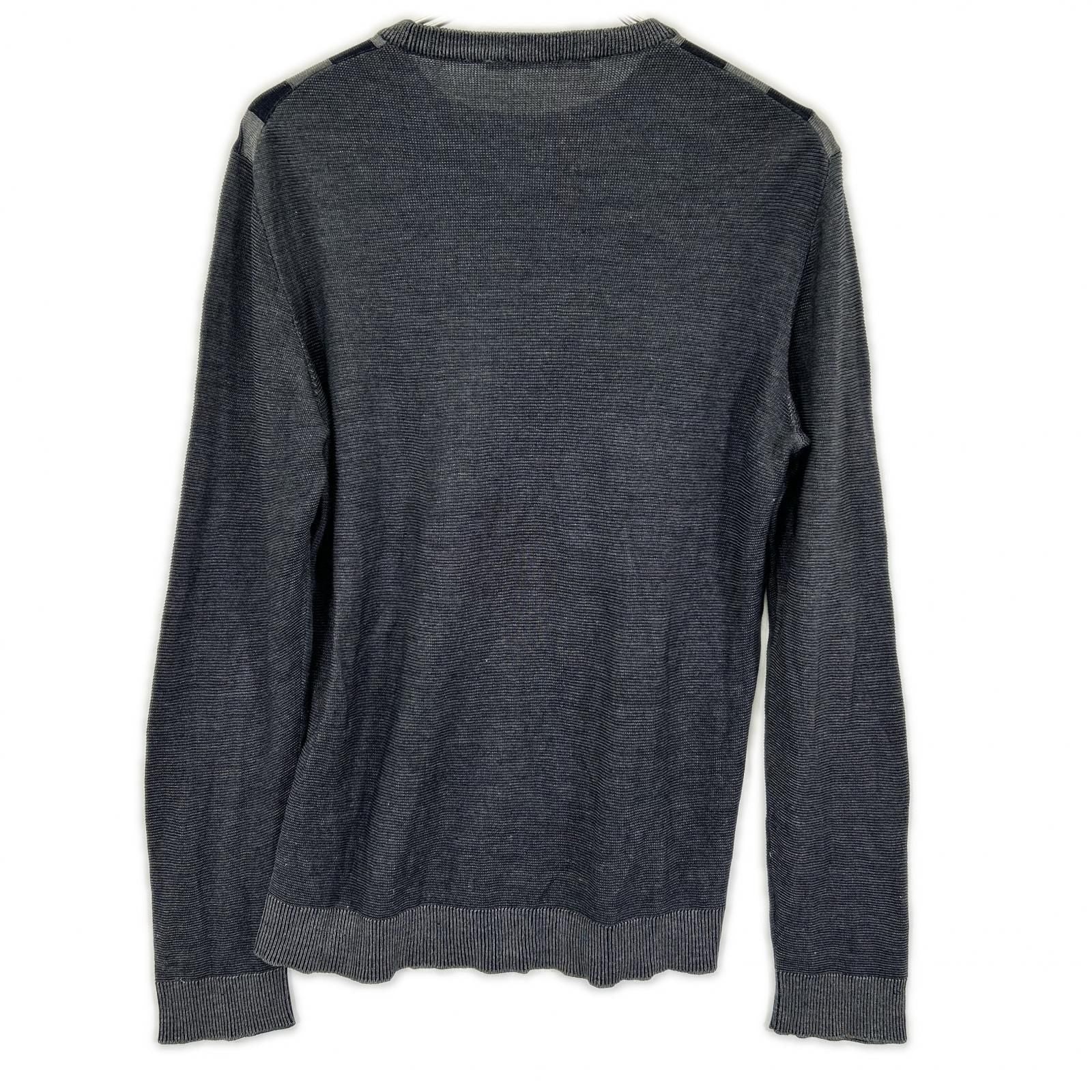 Louis Vuitton Charcoal Damier Pattern Crew Neck Long Sleeve Knit Sweater — view 2