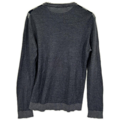 Louis Vuitton Charcoal Damier Pattern Crew Neck Long Sleeve Knit Sweater — view 2
