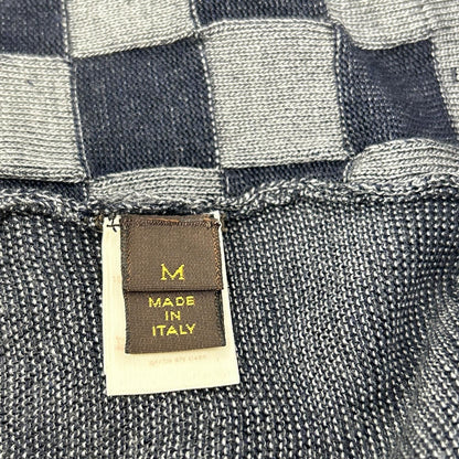 Louis Vuitton Charcoal Damier Pattern Crew Neck Long Sleeve Knit Sweater — view 5
