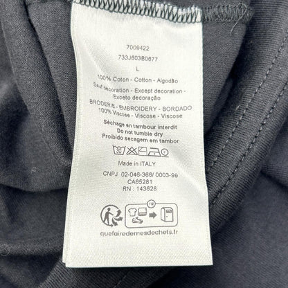 Dior Bee Embroidery Black Crew Neck T-Shirt — view 5