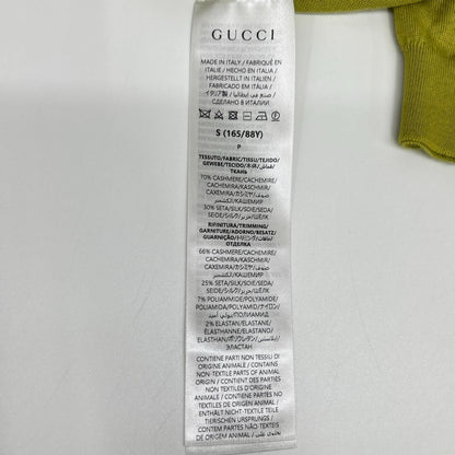 Gucci Green Cashmere Silk GG Flower Button Cardigan — view 5