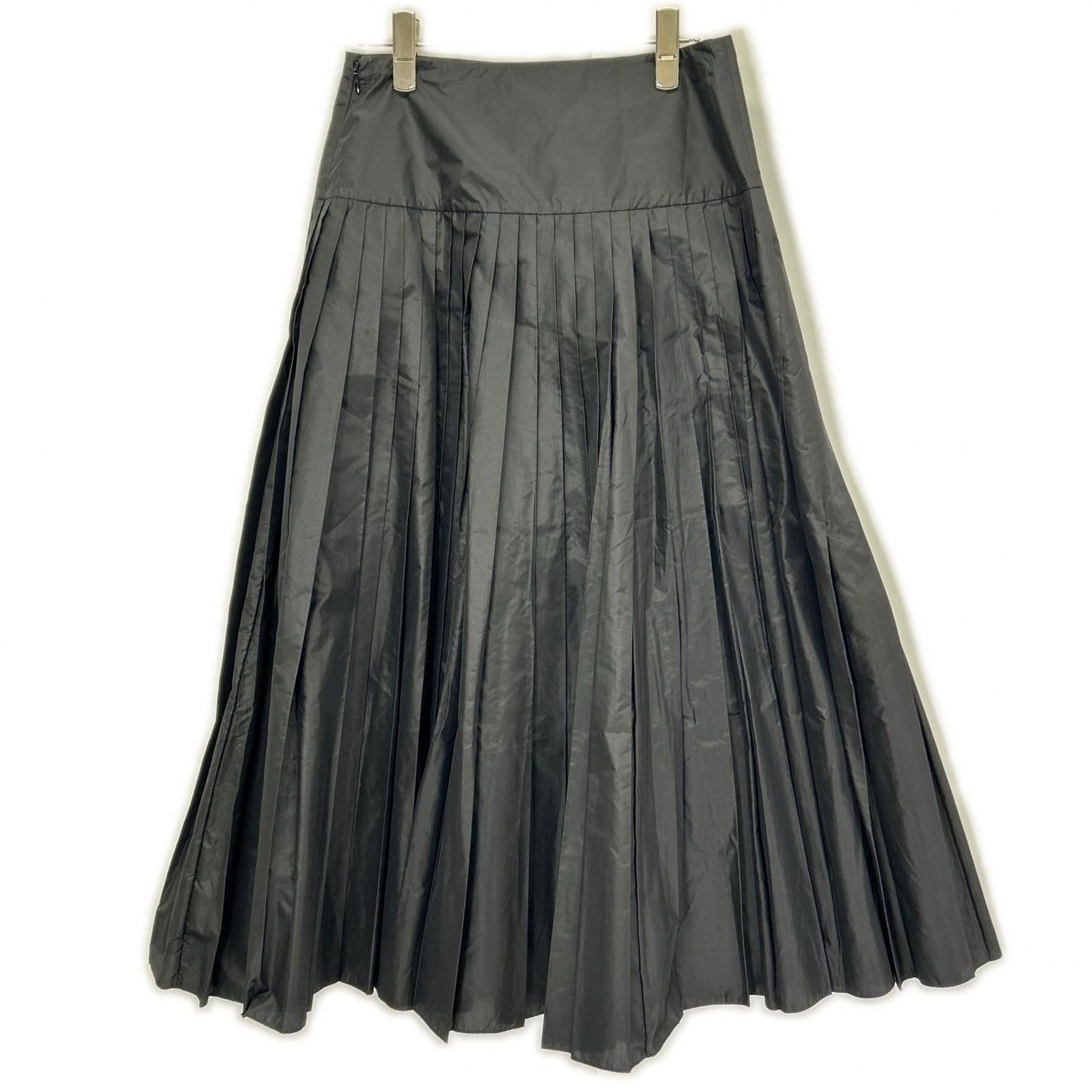 Dior Black Nylon Long Pleated Skirt — view 2
