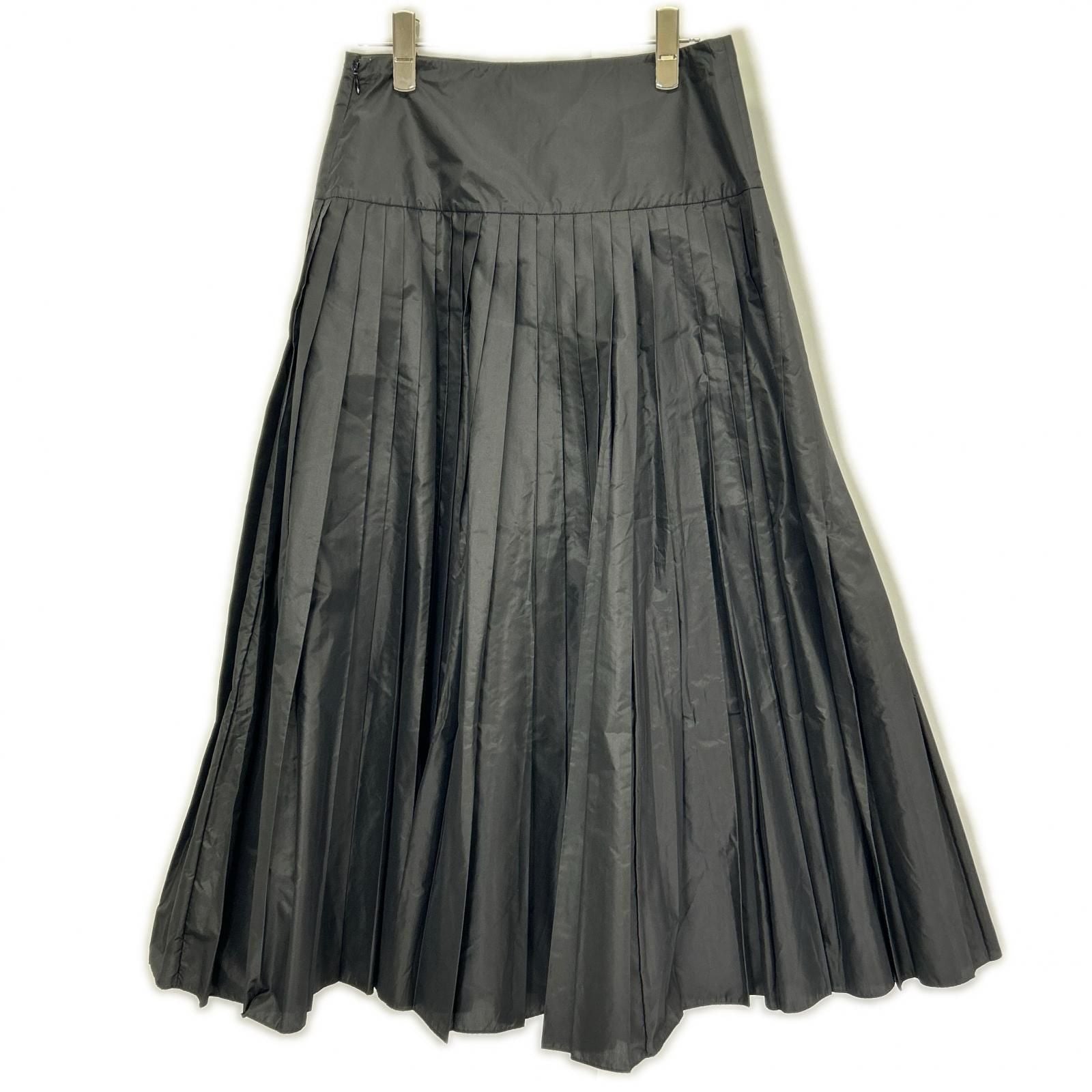 Dior Black Nylon Long Pleated Skirt — view 2