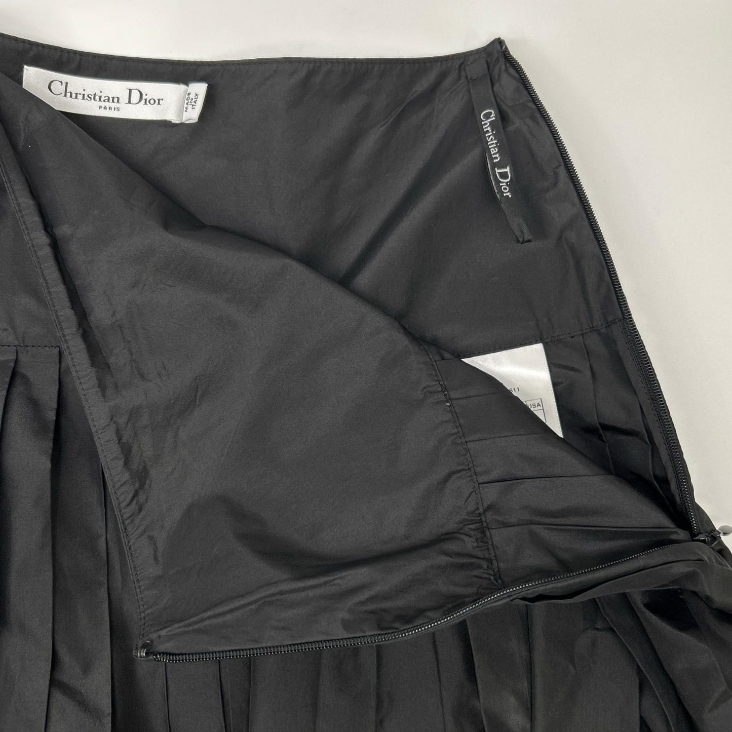 Dior Black Nylon Long Pleated Skirt — view 7