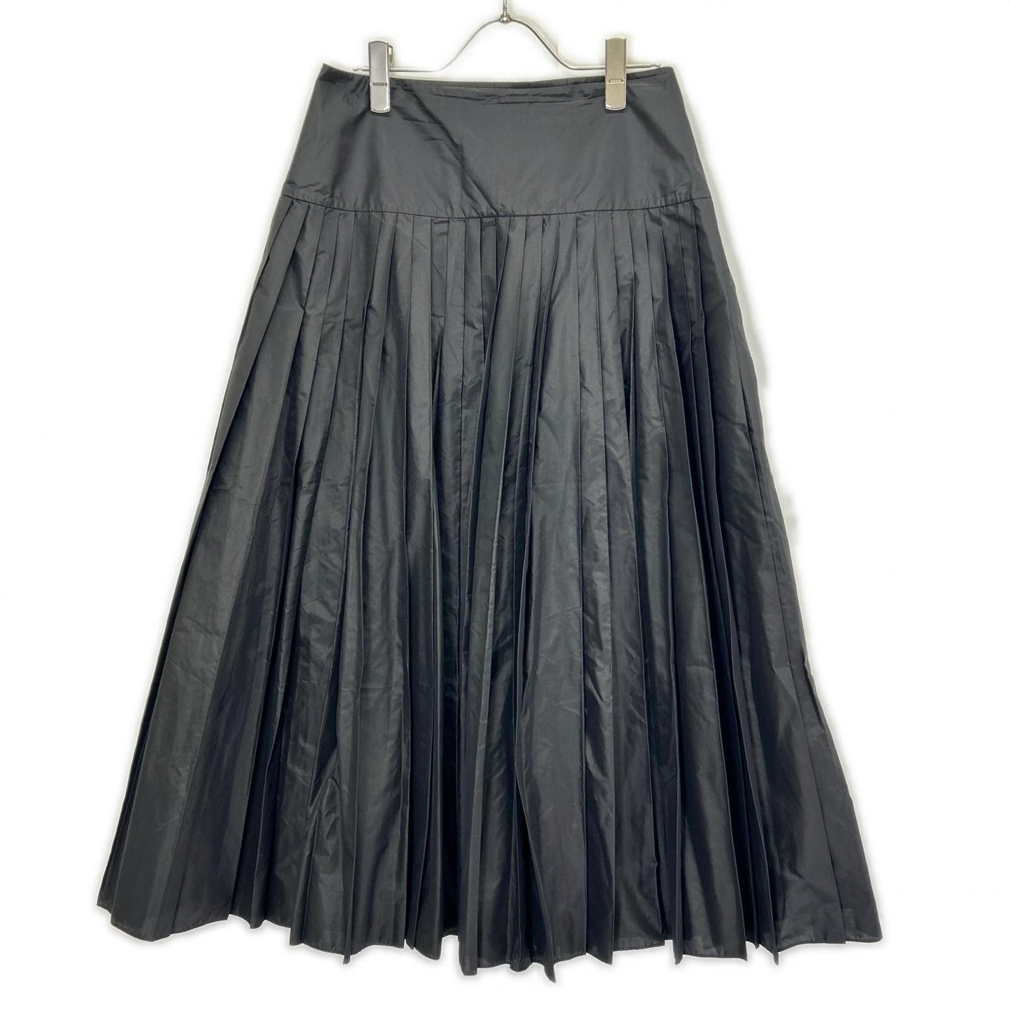 Dior Black Nylon Long Pleated Skirt