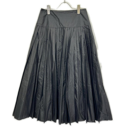 Dior Black Nylon Long Pleated Skirt