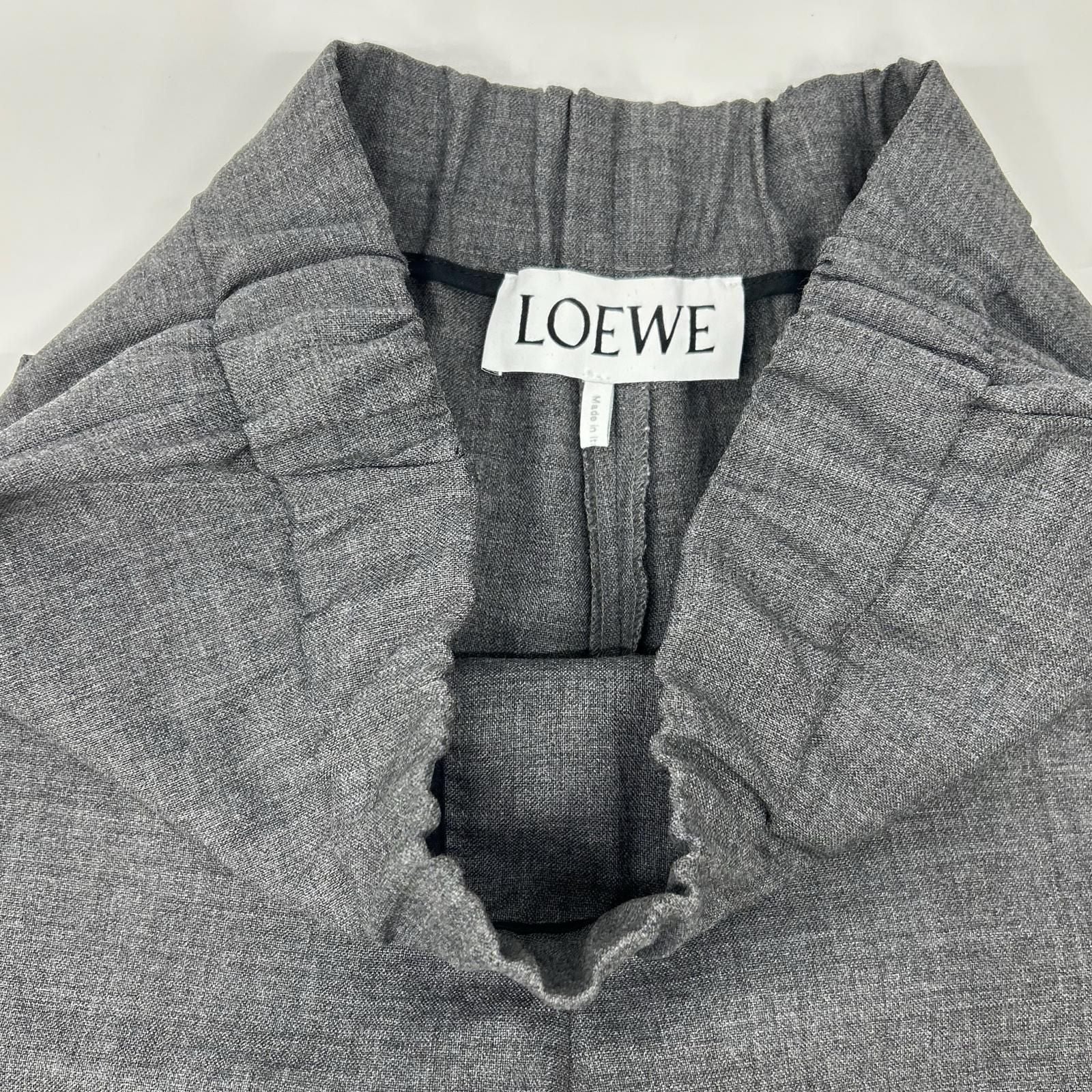 Loewe Charcoal Anagram Embroidery Wide Silhouette Cropped Pants XS — view 7