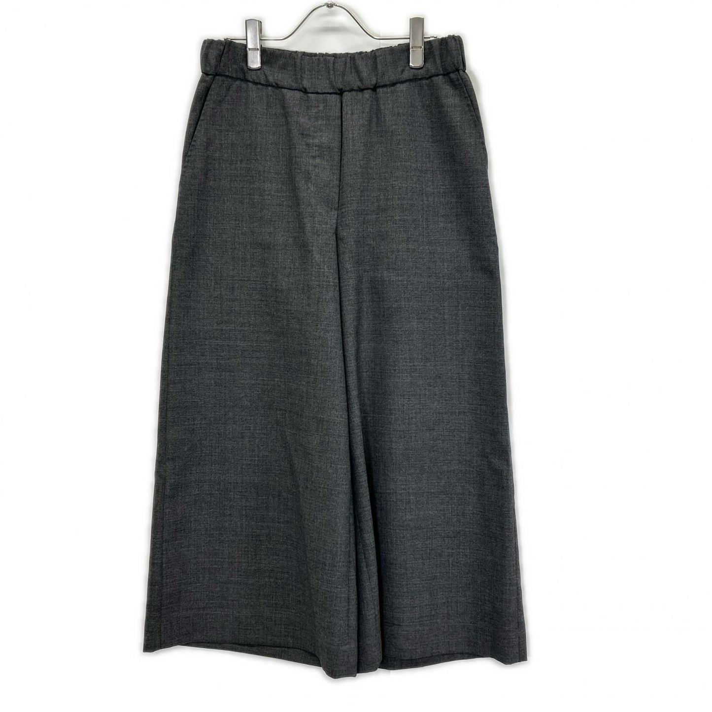 Loewe Charcoal Anagram Embroidery Wide Silhouette Cropped Pants XS