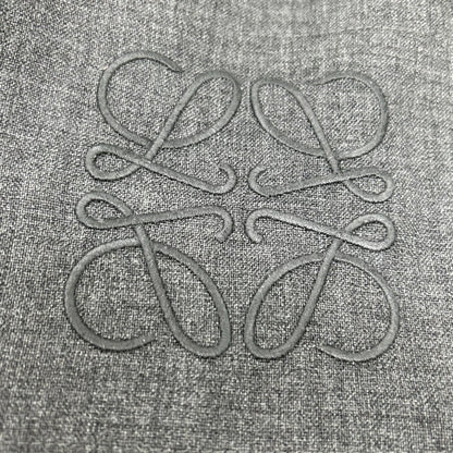 Loewe Charcoal Anagram Embroidery Wide Silhouette Cropped Pants XS — view 9