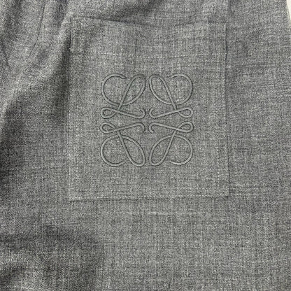 Loewe Charcoal Anagram Embroidery Wide Silhouette Cropped Pants XS — view 8
