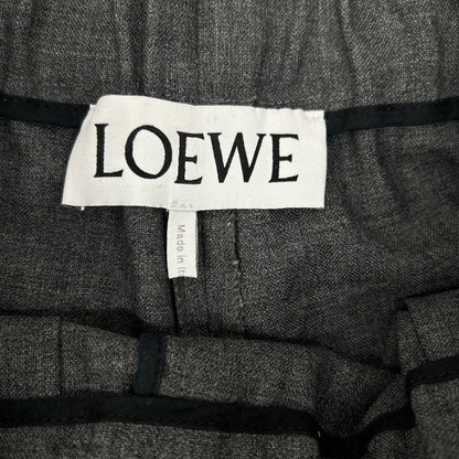 Loewe Charcoal Anagram Embroidery Wide Silhouette Cropped Pants XS — view 3