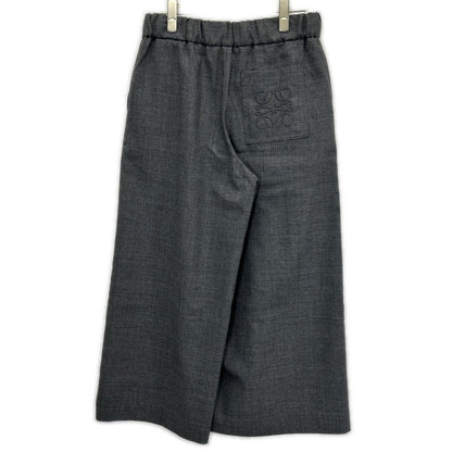 Loewe Charcoal Anagram Embroidery Wide Silhouette Cropped Pants XS — view 2
