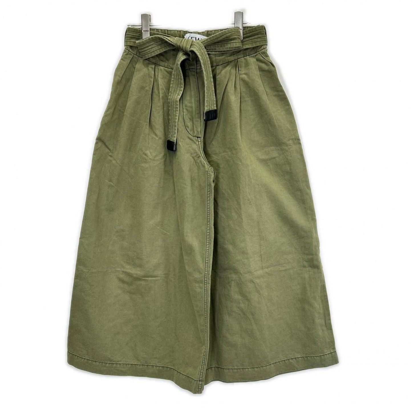 Loewe Khaki Linen Blend Reborn Motif Cropped Pants 34