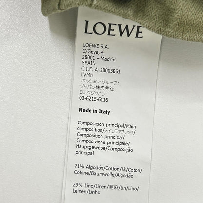 Loewe Khaki Linen Blend Reborn Motif Cropped Pants 34 — view 5