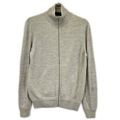 Louis Vuitton Gray Wool Silk LV Circle Embroidery Elbow Patch Driver's Knit XS