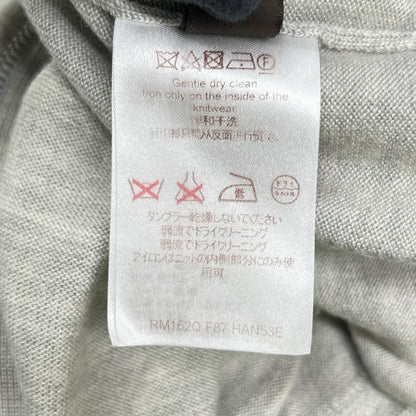 Louis Vuitton Gray Wool Silk LV Circle Embroidery Elbow Patch Driver's Knit XS — view 5