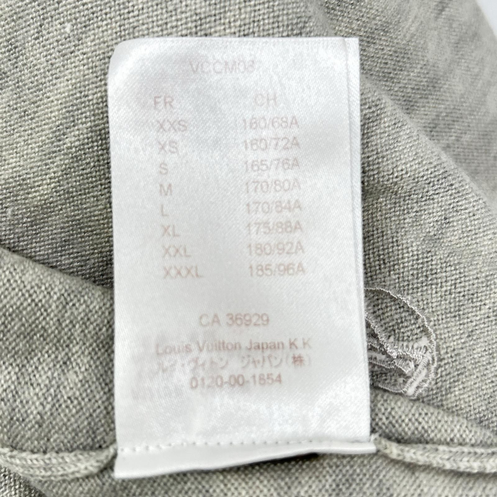Louis Vuitton Gray Wool Silk LV Circle Embroidery Elbow Patch Driver's Knit XS — view 8