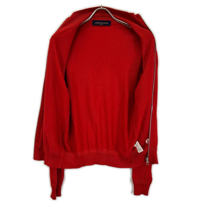 Louis Vuitton Red Wool Silk LV Circle Embroidery Elbow Patch Driver's Knit XS — view 3